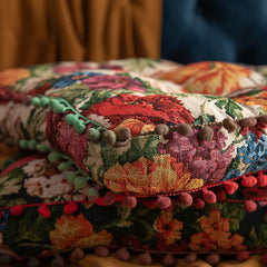 Floral Jacquard Floor Cushion Pillow