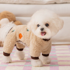 Winter Dog Hoodie with Full Embroidery