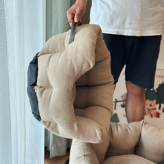 Deep Sleep Pet Bed - Portable Plush Dog & Cat Bed with Handle, Reversible Sofa-Style Cushion