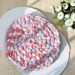 Hand-Knitted Round Pet Bed