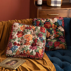Floral Jacquard Floor Cushion Pillow