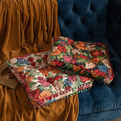 Floral Jacquard Floor Cushion Pillow