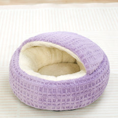 Winter Warm Cat Bed - Snug Semi-Enclosed Snail Shell Design