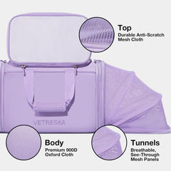 Expandable Pet Tote Bag - Airline Approved Carrier for Cats & Small Dogs