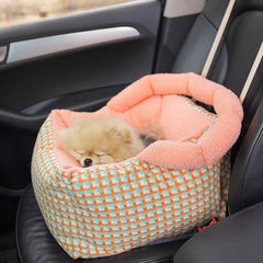 Universal Pet Car Seat, Dog Booster Seat with Safety Leash - Soft Plush Bed & Console Pad for Small Dogs and Cats Under 15 lbs