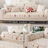 Christmas Tree Embroidery Chenille Sofa Cover