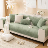 Chenille Striped Sofa Cover - Anti-Scratch & Non-Slip Couch Protector