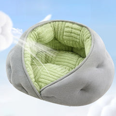 Cozy Semi-Enclosed Pet Bed - Plush Cat & Dog House for All Seasons