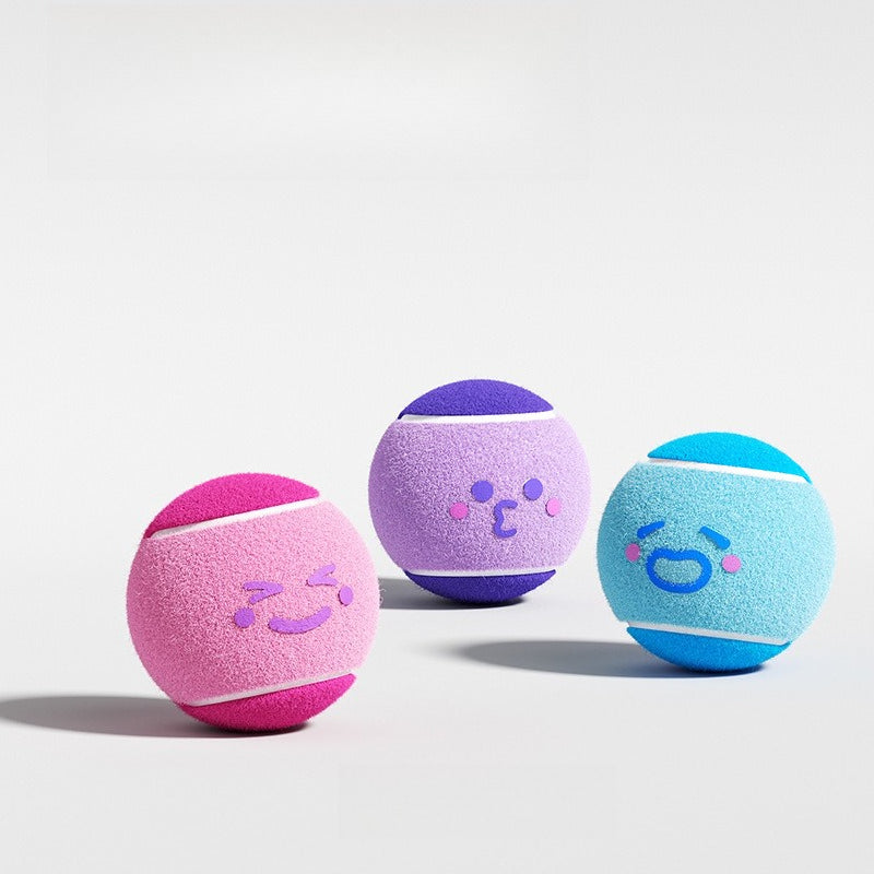 Squeaky Tennis Ball Dog Toy on Elastic Rope