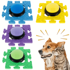 4-Pack Talking Buttons for Pets - Record & Train Your Dog or Cat!