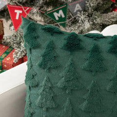 Cozy Faux Fur Christmas Tree Pillow Cover - Set of 2