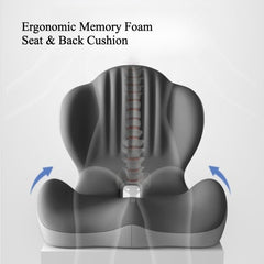 Ergonomic Memory Foam Seat & Back Cushion