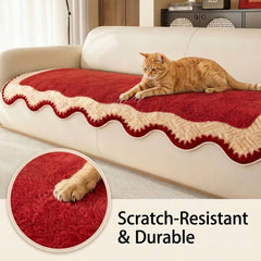 Plush Non-Slip Sofa Pad - Cat-Proof Cushion Cover with Anti-Skid Backing for Winter Warmth