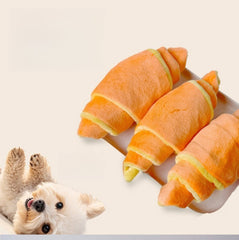 Squeaky Croissant Plush Dog Toy