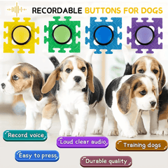 4-Pack Talking Buttons for Pets - Record & Train Your Dog or Cat!