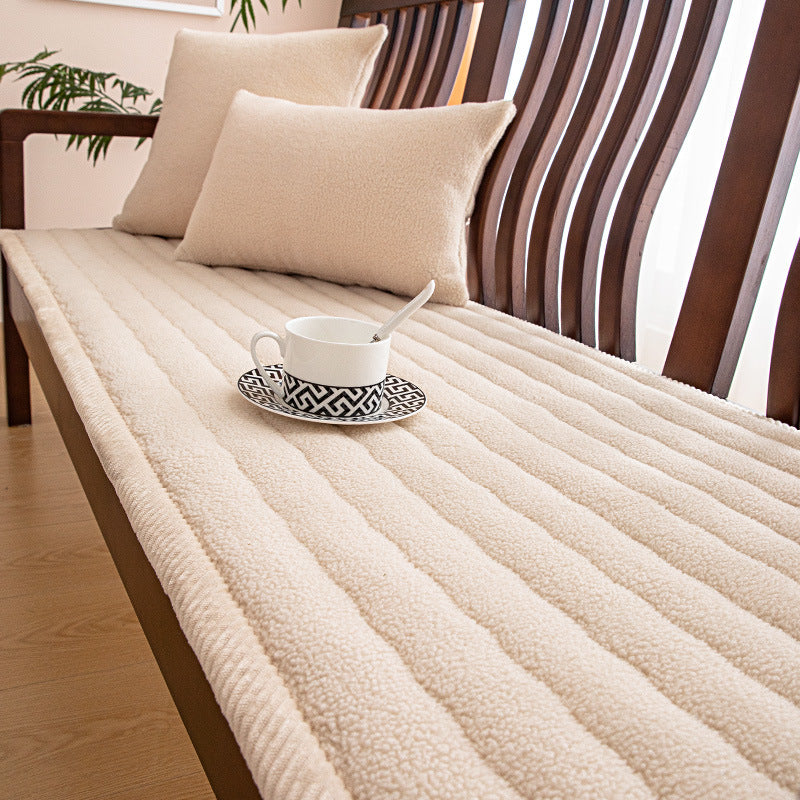 Plush One-Piece Sofa Pad for Winter