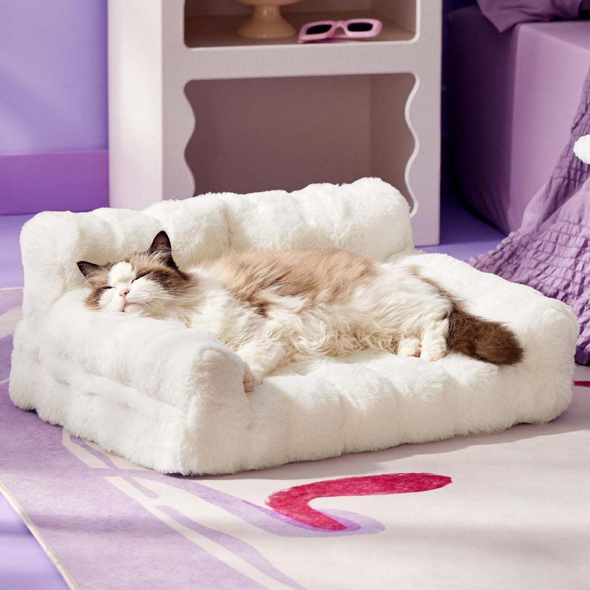 Luxury Rabbit Faux Fur Pet Sofa Bed