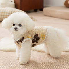 Bear Design Pet Vest - Plush Sherpa Two-Legged Sweater