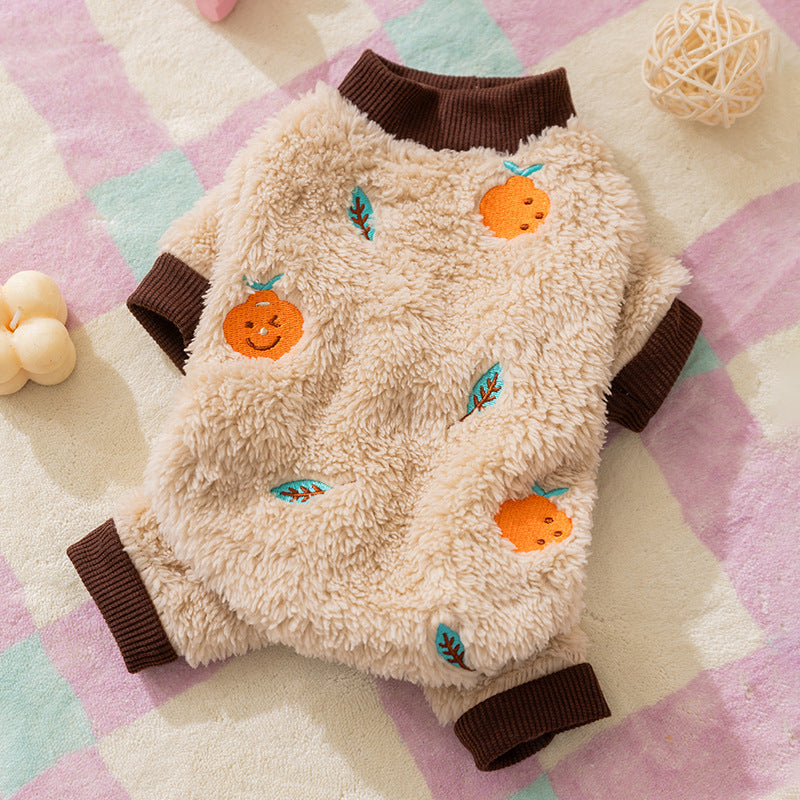 Winter Dog Hoodie with Full Embroidery