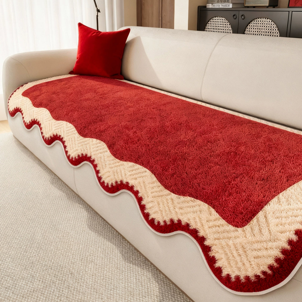 Plush Non-Slip Sofa Pad - Cat-Proof Cushion Cover with Anti-Skid Backing for Winter Warmth