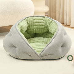 Cozy Semi-Enclosed Pet Bed - Plush Cat & Dog House for All Seasons