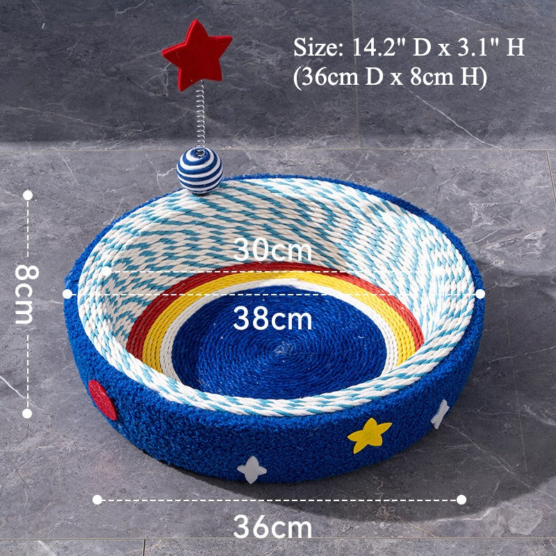 Jumbo Round Woven Cat Scratcher Bed
